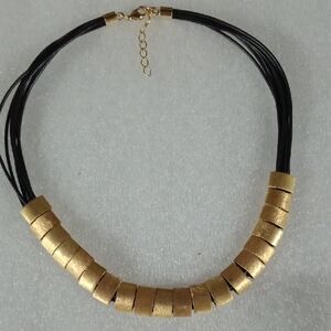 Textured Gold Tone Necklace #A254